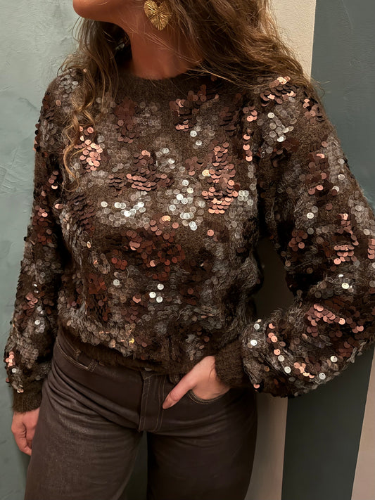 Amber Glam Cardigan | Chocolate Brown