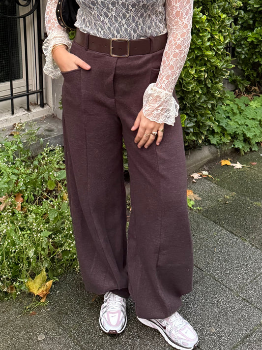 Cleo Knit Balloon Pants | Chocolate Brown