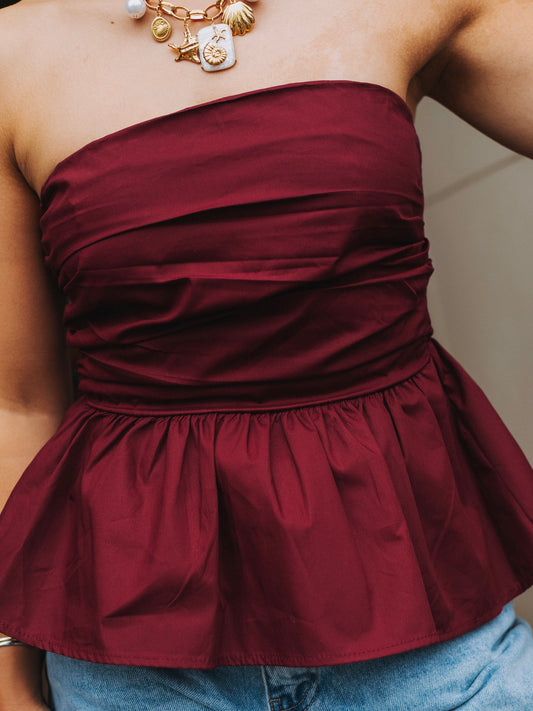 Zuzu Top (Burgundy Red)