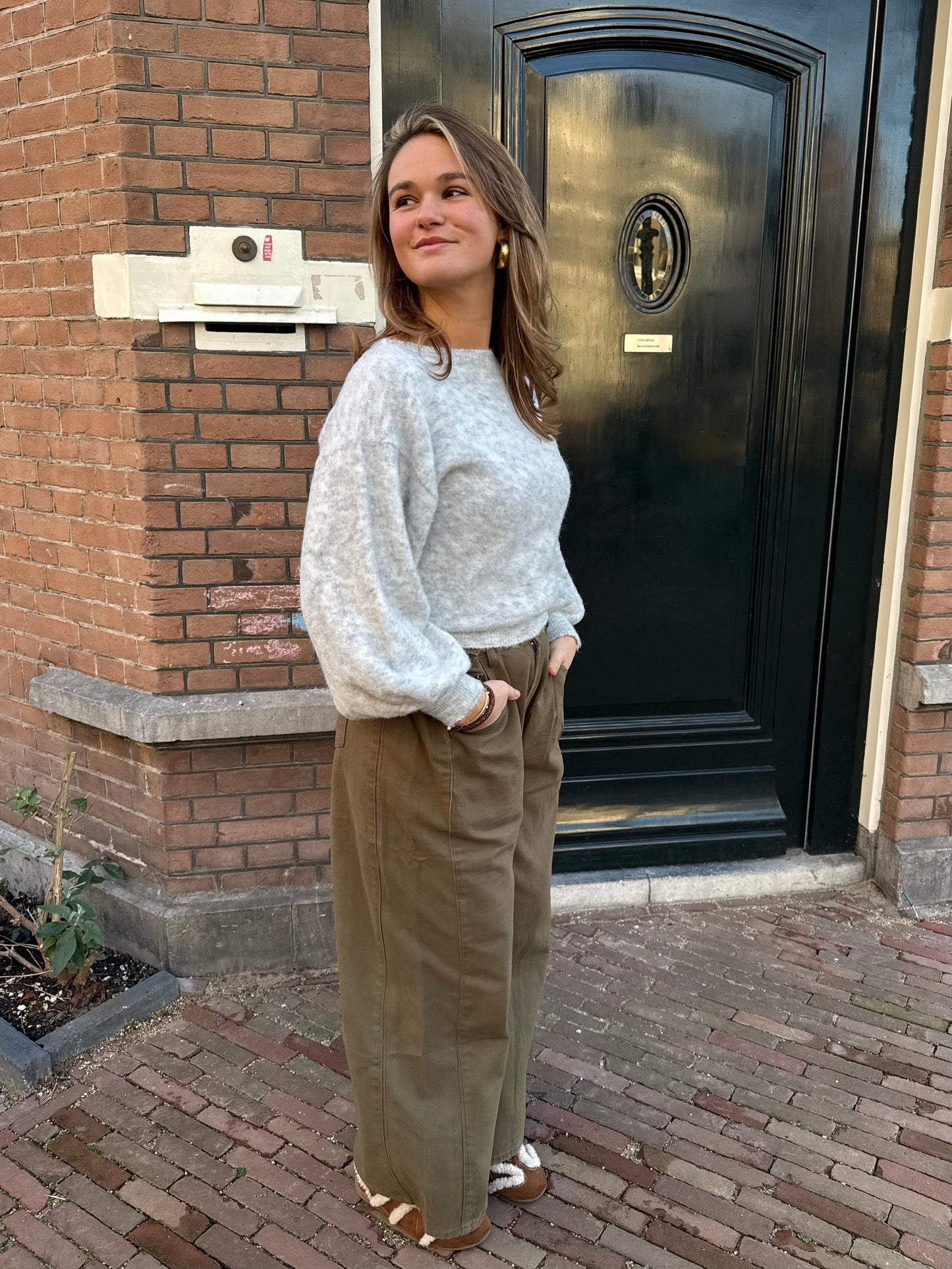 Khai Knit Off Shoulder | Grey