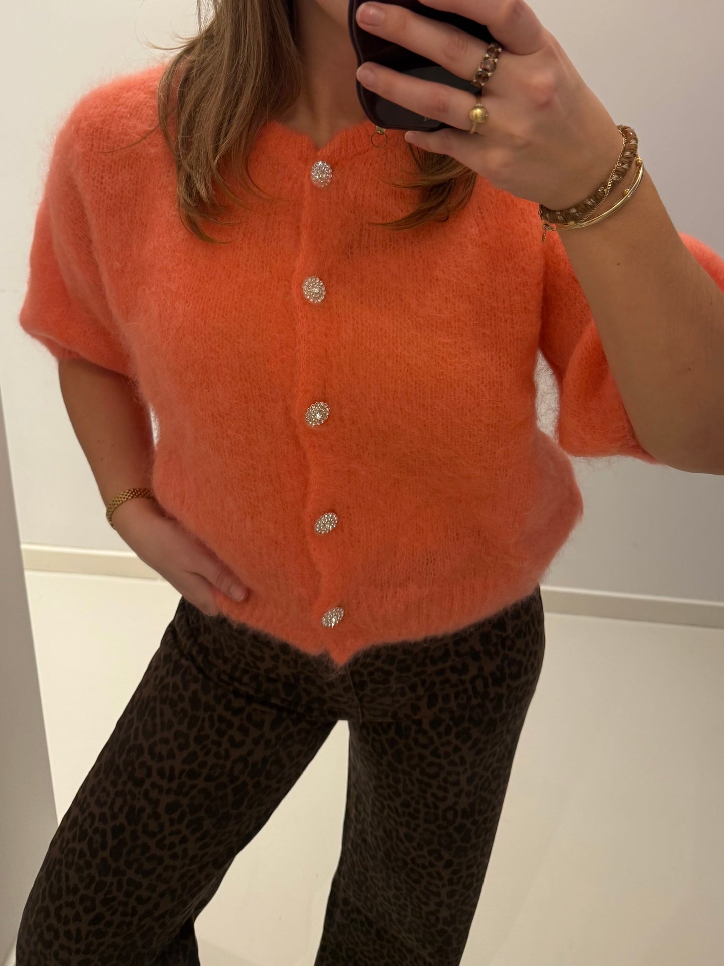 Bibi Mohair Cardigan | Coral