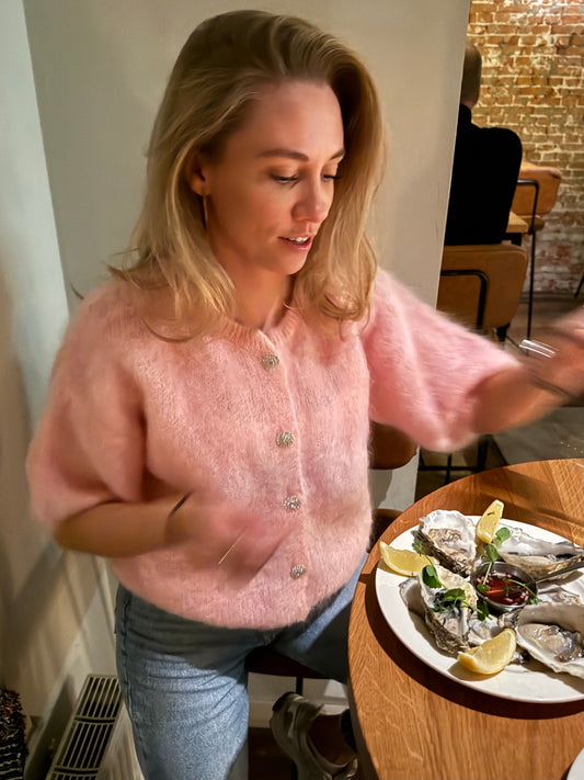 Bibi Mohair Cardigan | Baby Pink