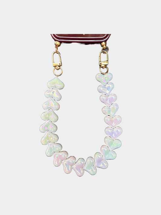 Liz Heart Telefoonkoord (Pearl White)