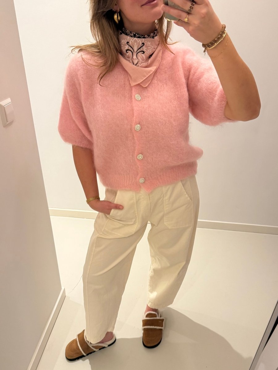 Bibi Mohair Cardigan | Baby Pink - Maison FAV