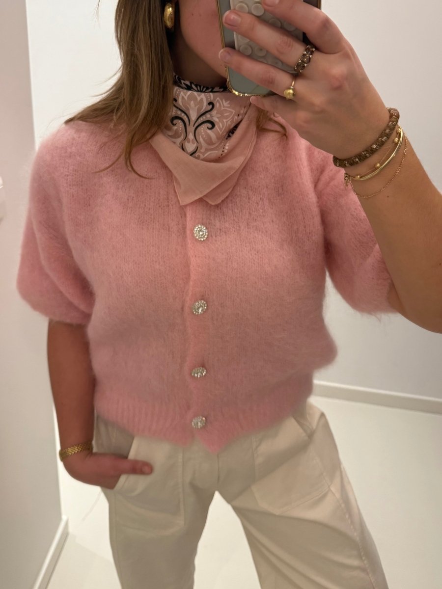 Bibi Mohair Cardigan | Baby Pink - Maison FAV