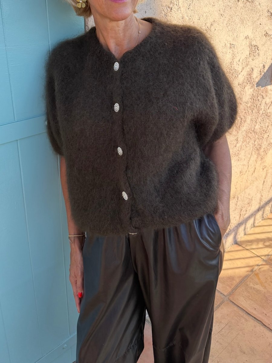 Bibi Mohair Cardigan | Bruin - Maison FAV