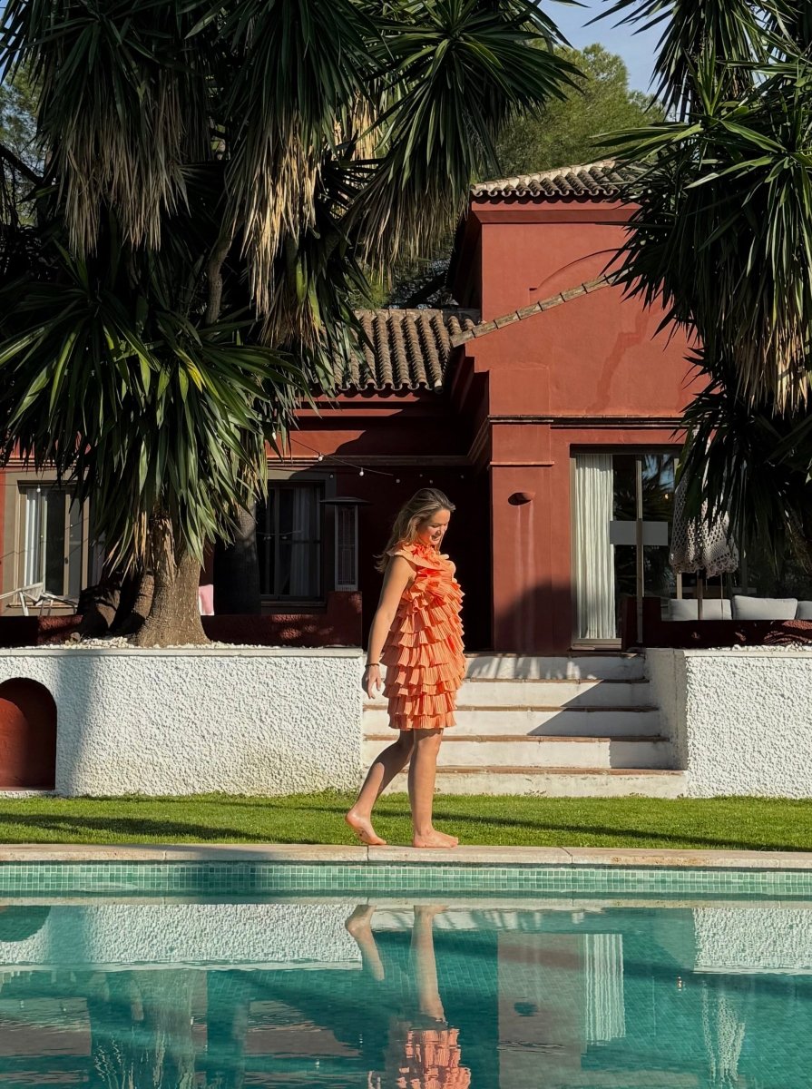 Cato Ruffle Dress | Oranje - Maison FAV