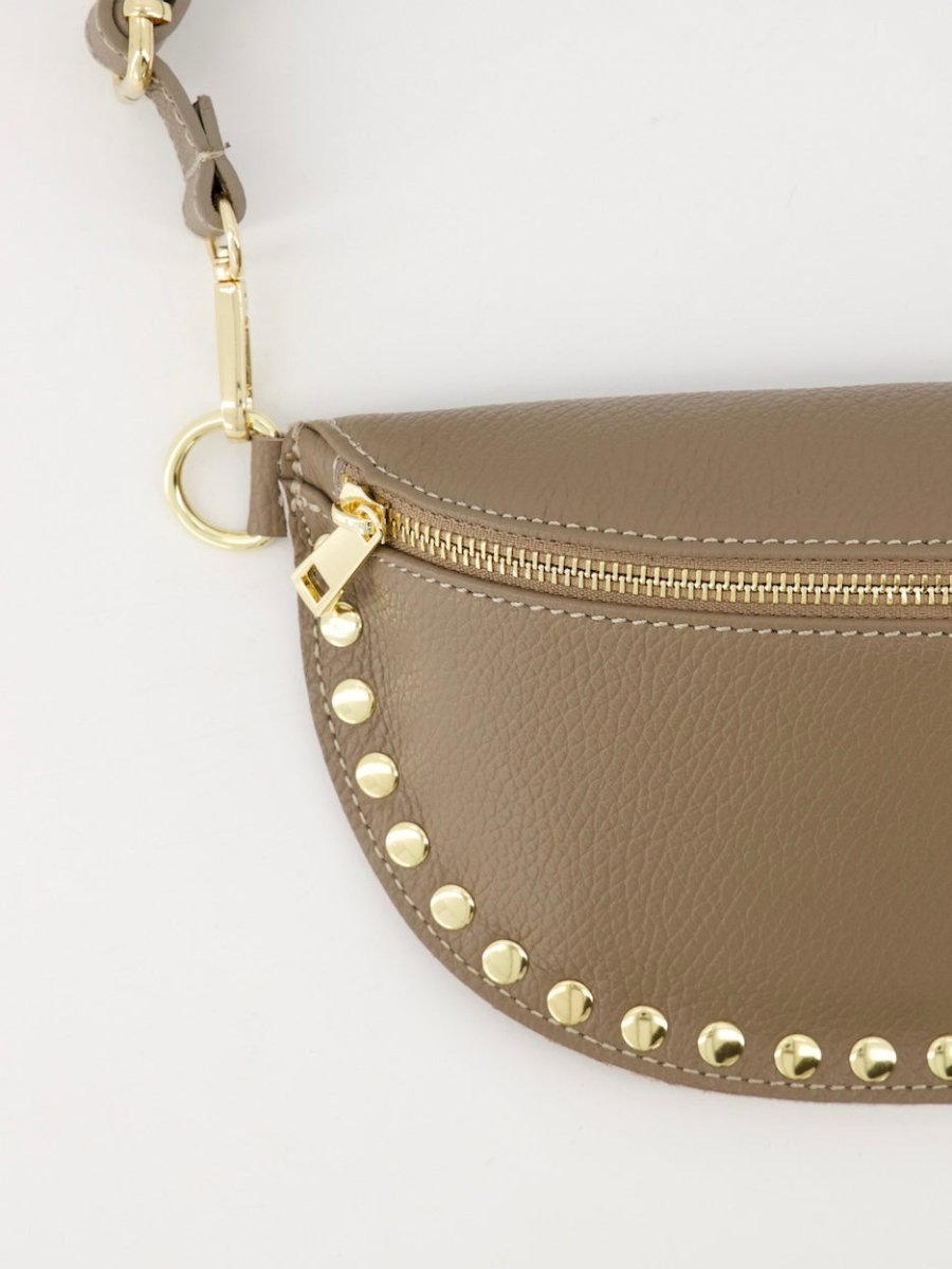 Cleo Leather Bag Crossbody | Taupe - Maison FAV