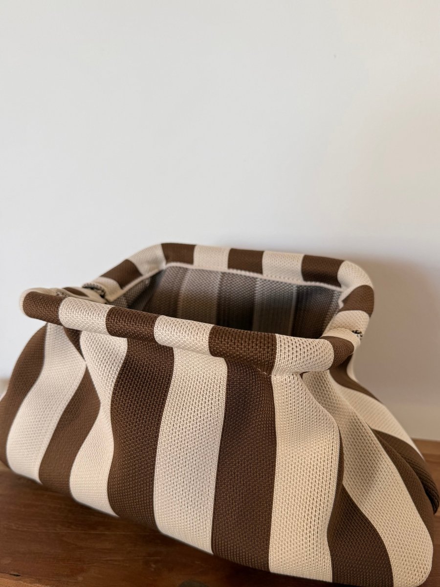 Clutch Stripe Brown/Beige - Maison FAV