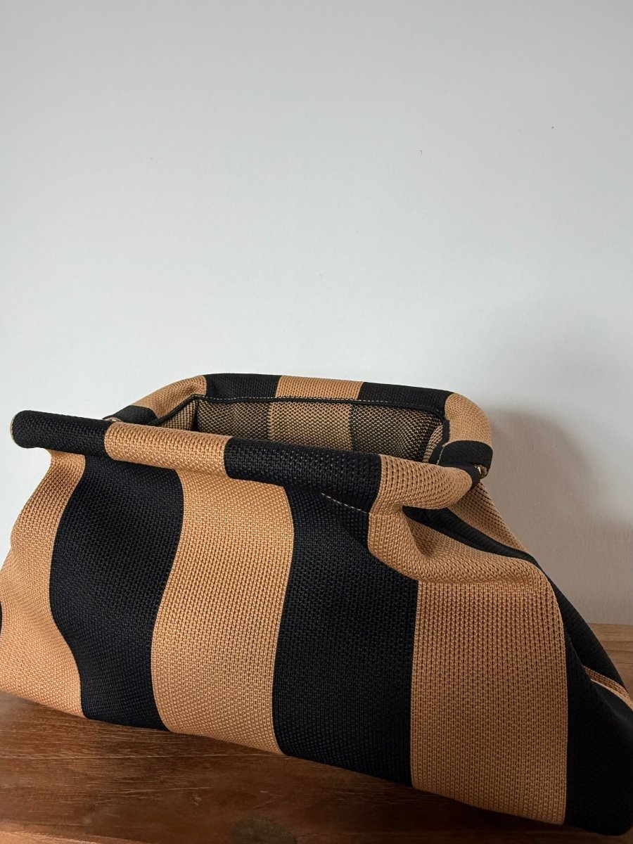 Clutch Stripe Brown/Black - Maison FAV