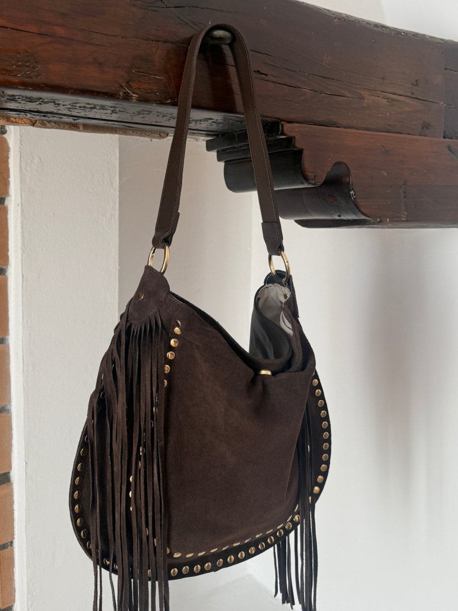 Coacha Suede Leren Tas | Choco Bruin - Maison FAV