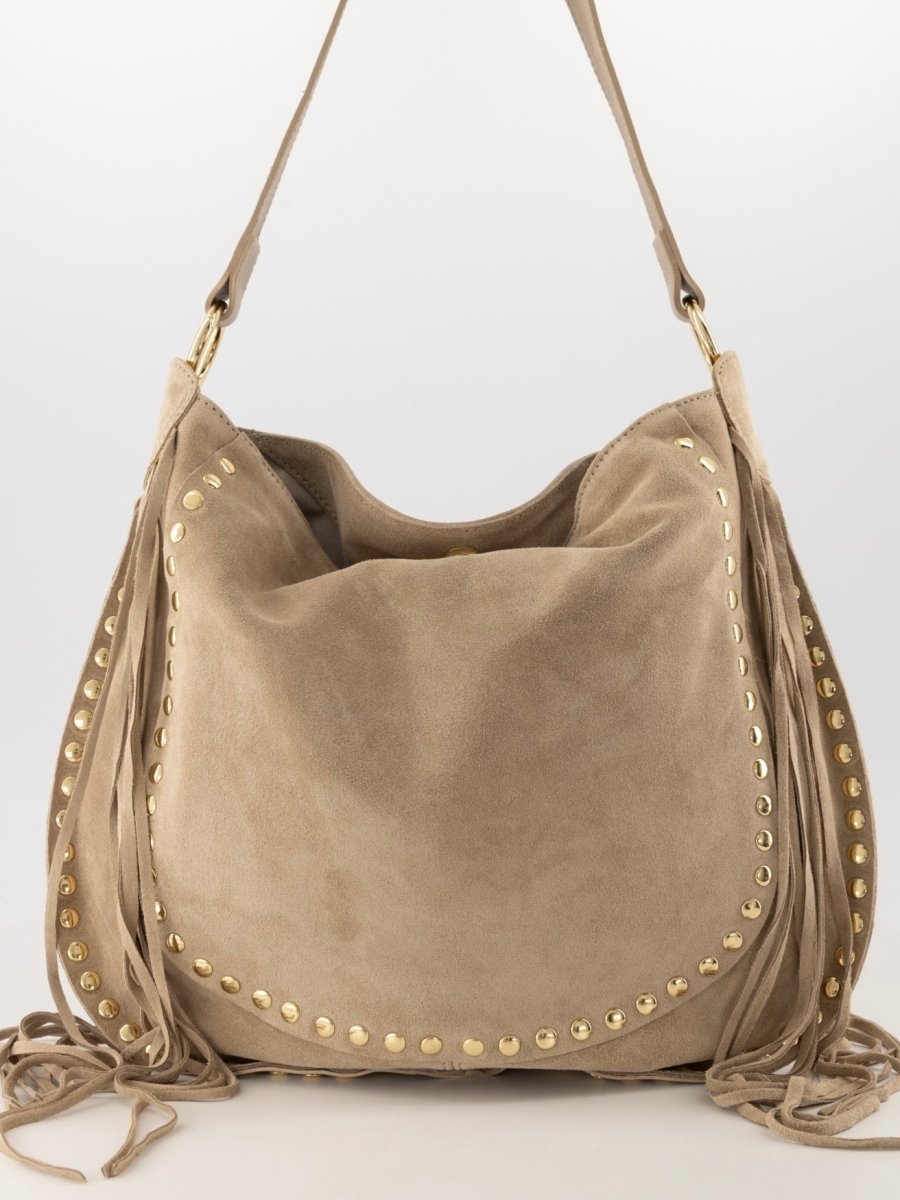 Coacha Suede Leren Tas | Taupe - Maison FAV