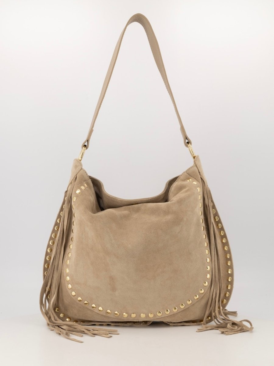 Coacha Suede Leren Tas | Taupe - Maison FAV