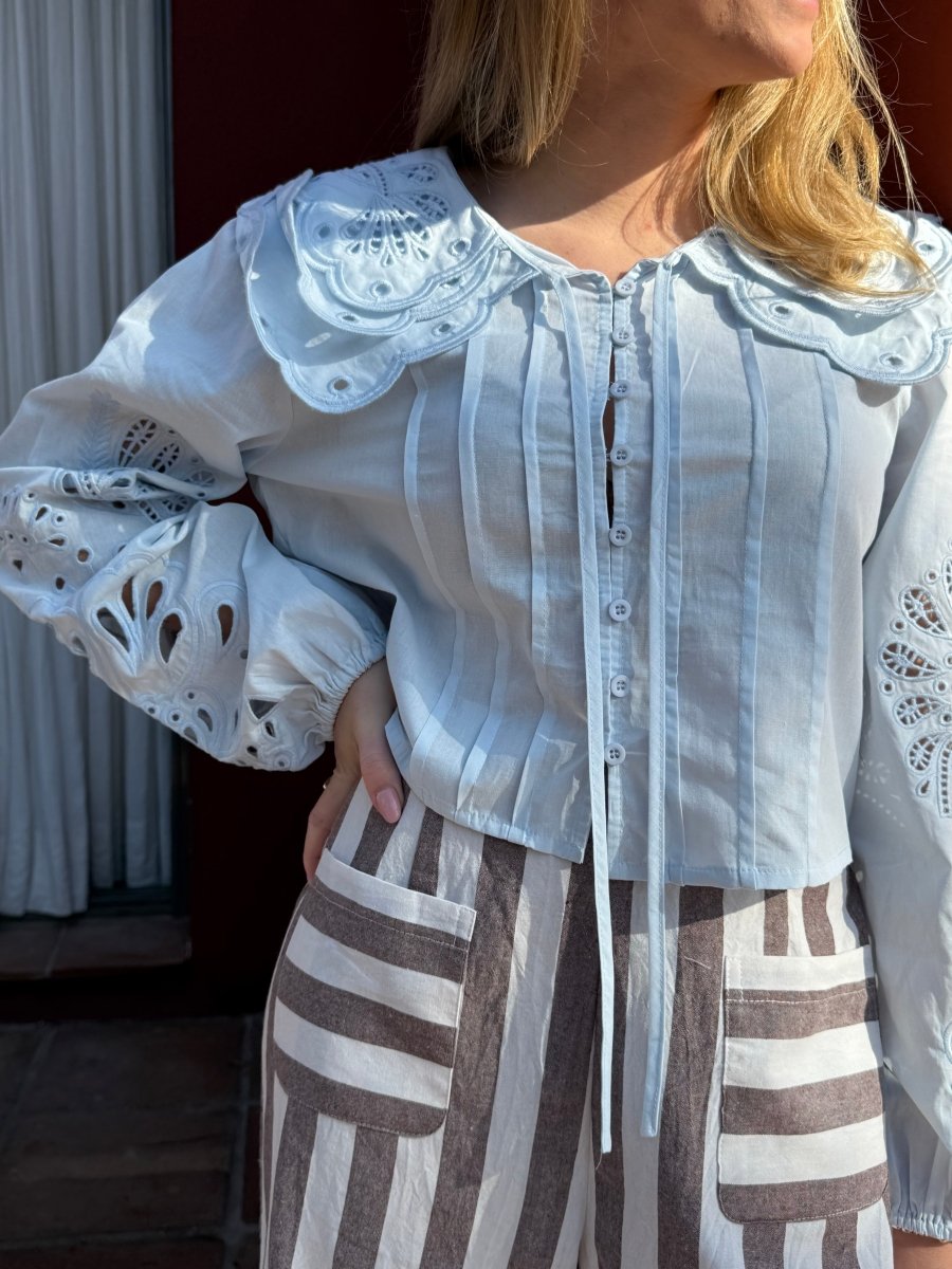 Emma Blouse | Blauw - Maison FAV
