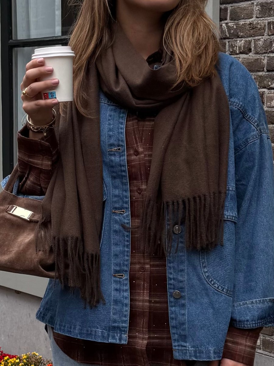 Finn Sjaal | Chocolate Brown - Maison FAV