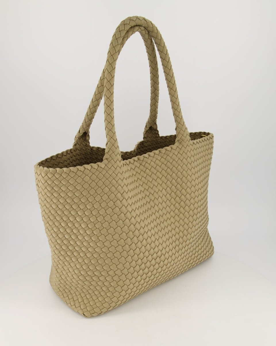 Georgie Geweven Tas | Taupe - Maison FAV