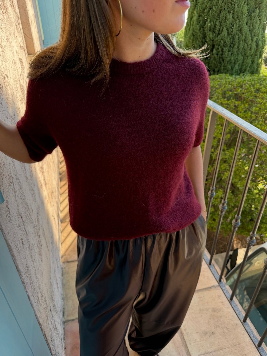 Karlijn Basis Truitje | Burgundy - Maison FAV
