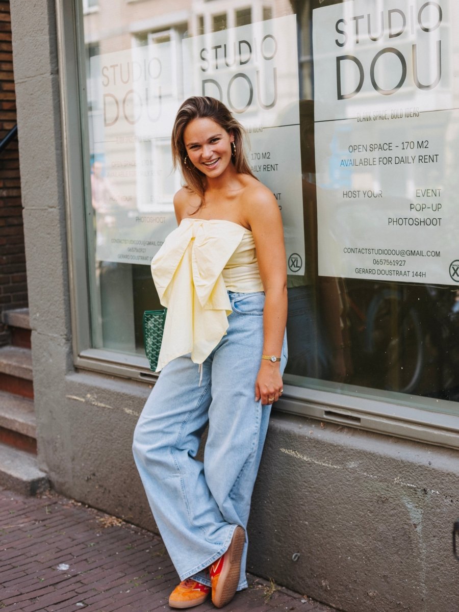 Lottie Bow Croptop (Butter Yellow) - Maison FAV
