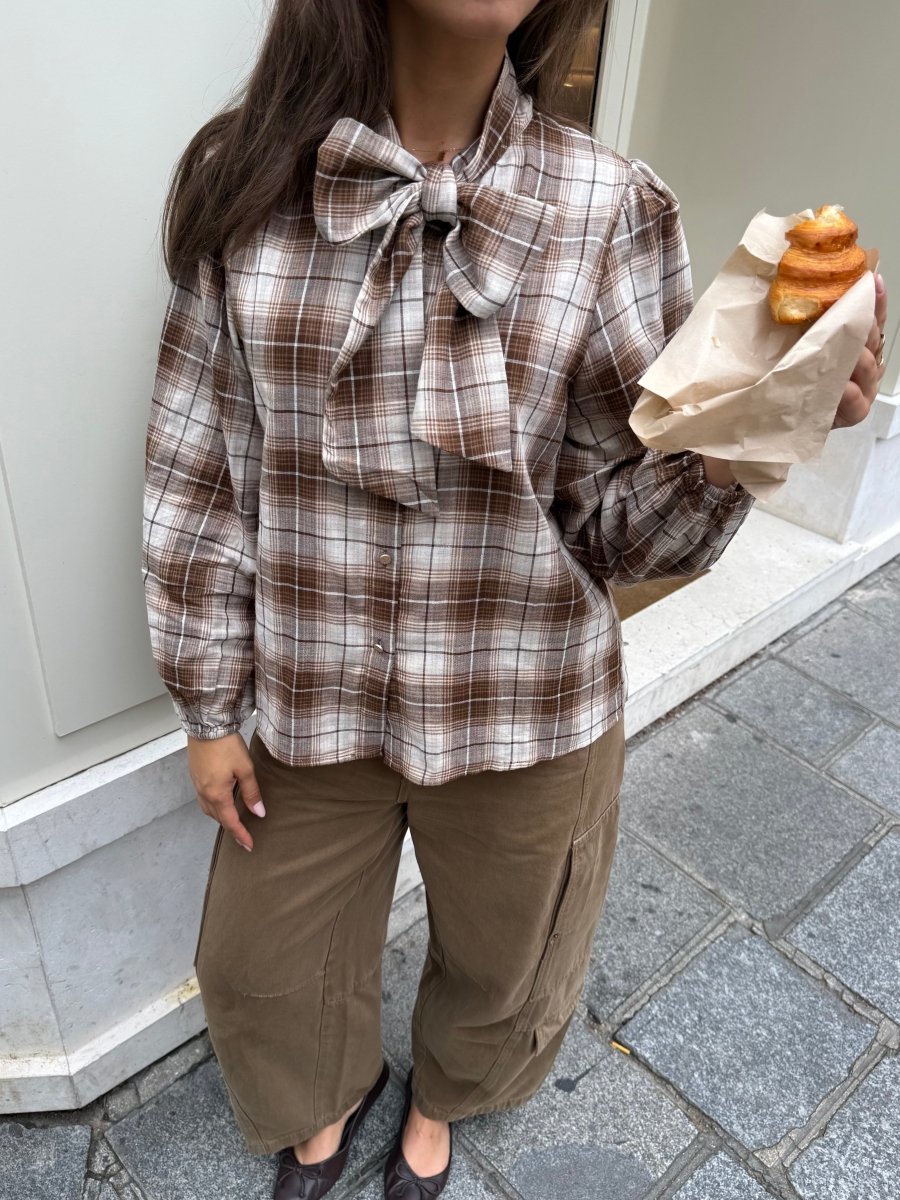 Marie Check Blouse - Maison FAV