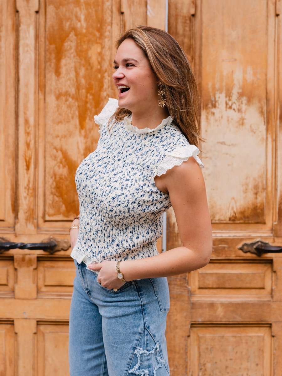 Marie Floral Top - Maison FAV