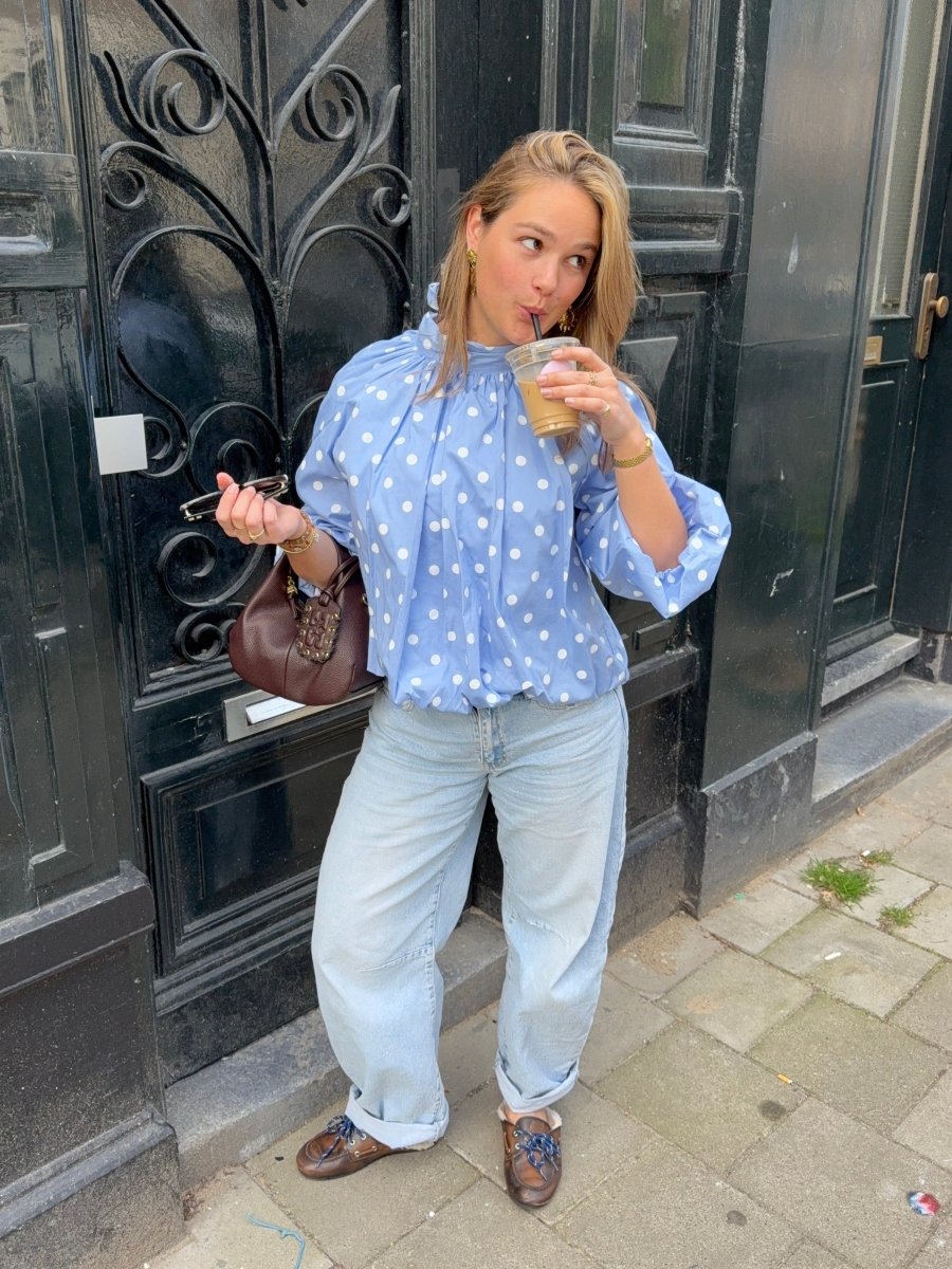 Mimi Dot Top | Blauw - Maison FAV