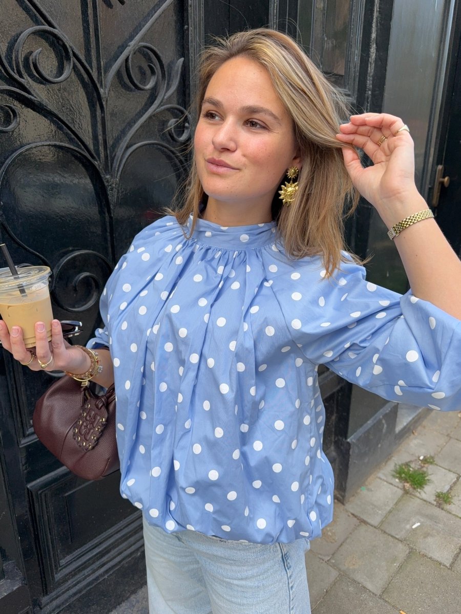 Mimi Dot Top | Blauw - Maison FAV