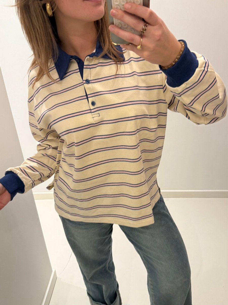 Nine Polo | Blue/Pink - Maison FAV