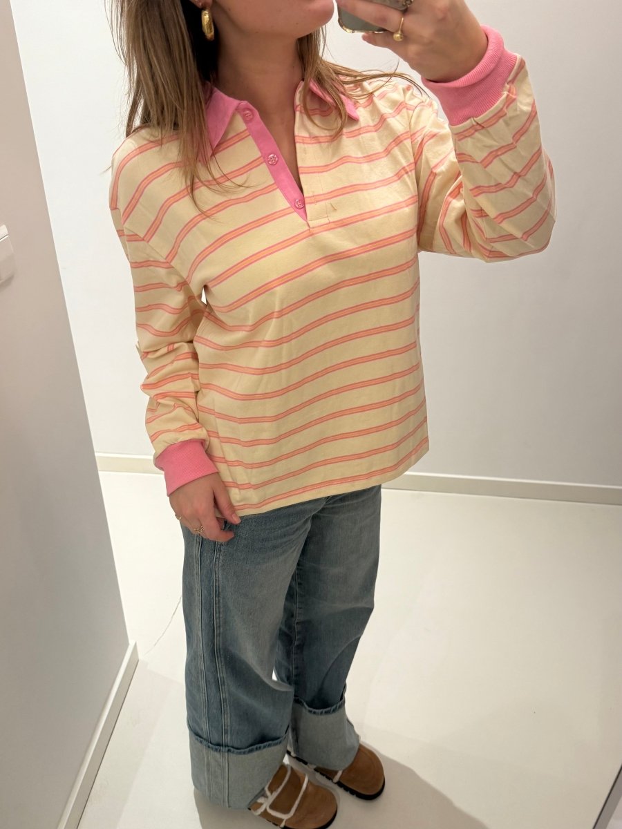 Nine Polo | Pink/Orange - Maison FAV