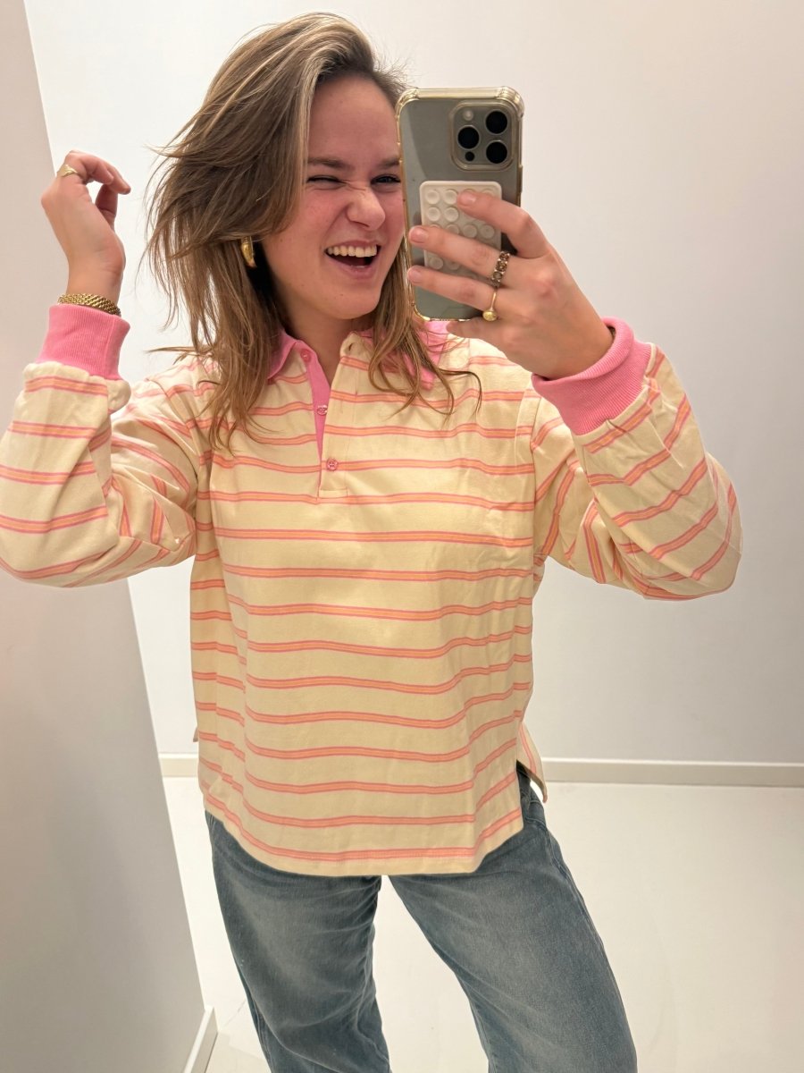 Nine Polo | Pink/Orange - Maison FAV