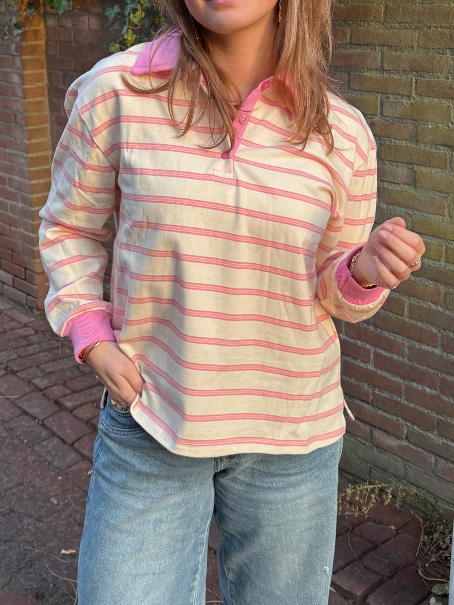 Nine Polo | Pink/Orange - Maison FAV