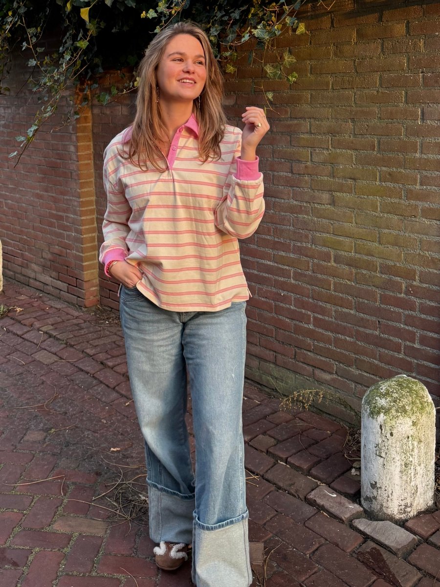 Nine Polo | Pink/Orange - Maison FAV