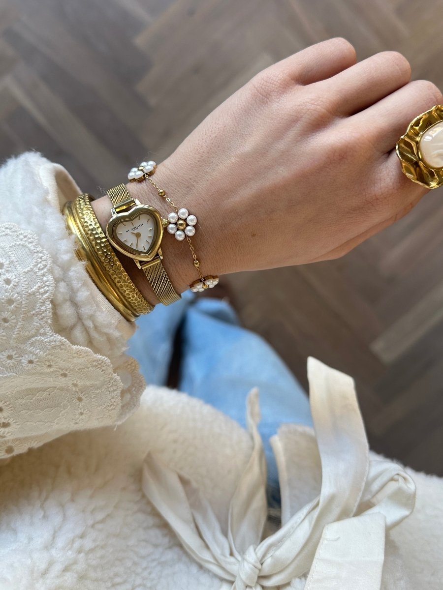 Sophie Bloemetjes Armband | White - Maison FAV