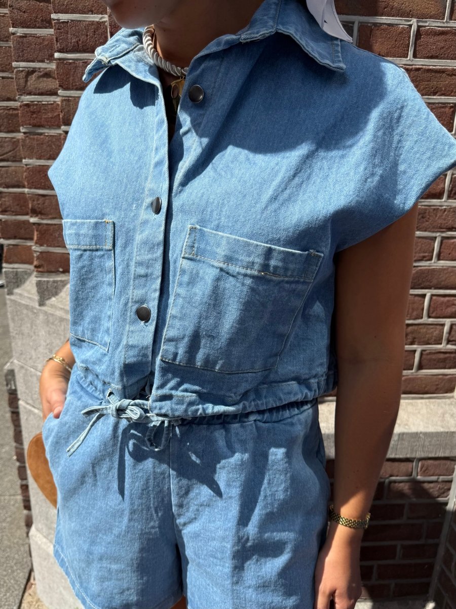 Tess Denim Top - Maison FAV