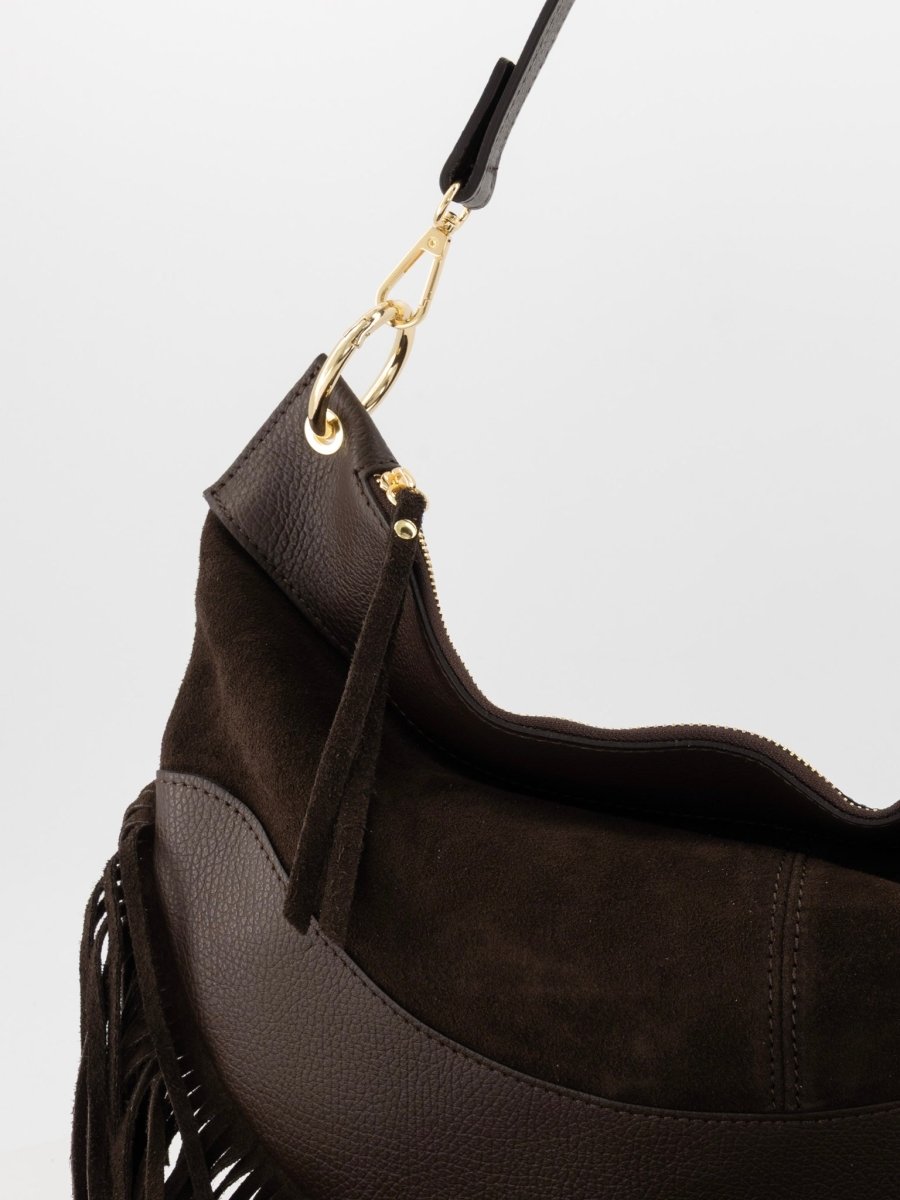 Vicky Suede Leren Tas | Choco Bruin - Maison FAV