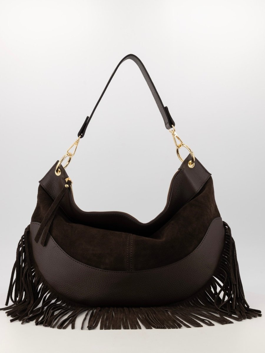 Vicky Suede Leren Tas | Choco Bruin - Maison FAV
