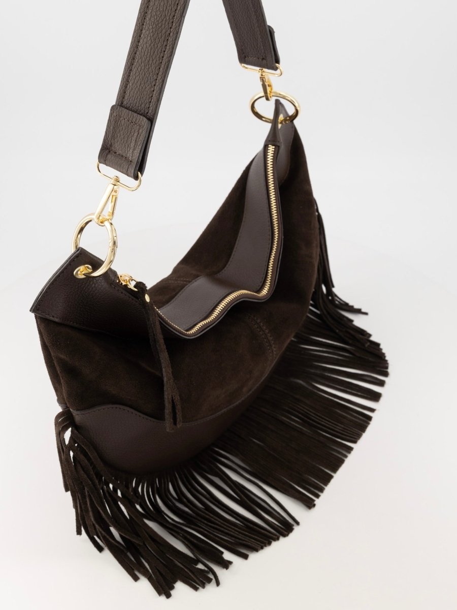 Vicky Suede Leren Tas | Choco Bruin - Maison FAV
